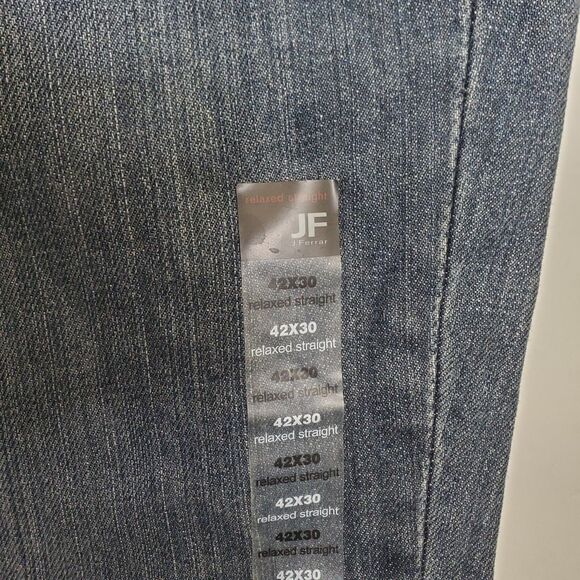 J. Ferrar Jeans Mens Distressed Wash Relaxed Straight Denim Barrier 42x30 NWT - Picture 8 of 16